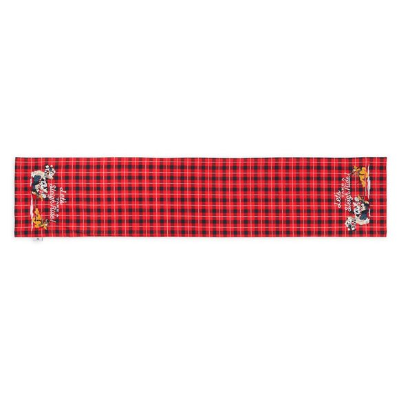 Disney Mickey & Friends Reversible Holiday Red Checked Cotton Table Runner 72x16 - Picture 6 of 6